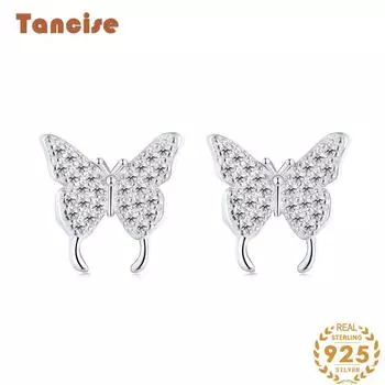 Танциз стерлингового серебра 925 пробы циркон серьги серьги-капли для женщин подарки на свадьбу серебряный