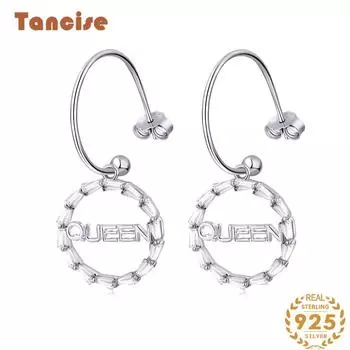 Танциз стерлингового серебра 925 пробы циркон серьги серьги-капли для женщин подарки на свадьбу серебряный