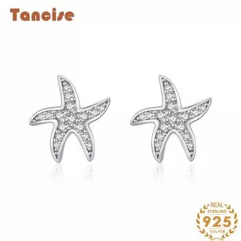 Танциз стерлингового серебра 925 пробы циркон серьги серьги-капли для женщин подарки на свадьбу серебряный