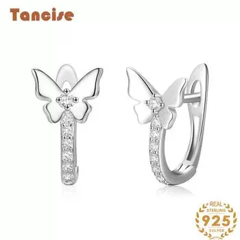 Танциз стерлингового серебра 925 пробы циркон серьги серьги-капли для женщин подарки на свадьбу серебряный