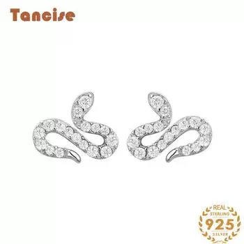 Танциз стерлингового серебра 925 пробы циркон серьги серьги-капли для женщин подарки на свадьбу серебряный