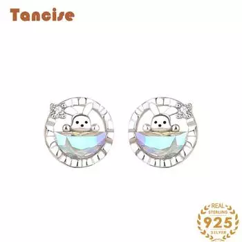 Танциз стерлингового серебра 925 пробы циркон серьги серьги-капли для женщин подарки на свадьбу серебряный