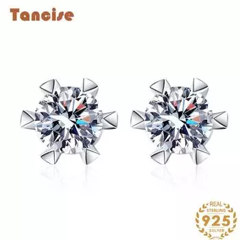 Танциз стерлингового серебра 925 пробы муассанит циркон серьги серьги-капли для женщин подарки на свадьбу 0.5CT серебряный
