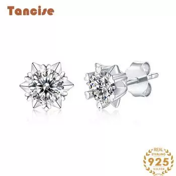 Танциз стерлингового серебра 925 пробы муассанит циркон серьги серьги-капли для женщин подарки на свадьбу 0.5CT серебряный
