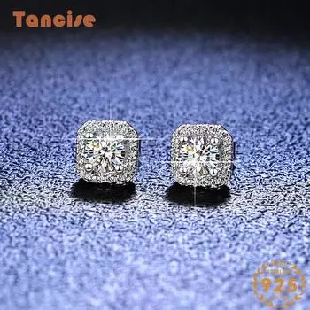 Танциз стерлингового серебра 925 пробы муассанит циркон серьги серьги-капли для женщин подарки на свадьбу 1CT серебряный