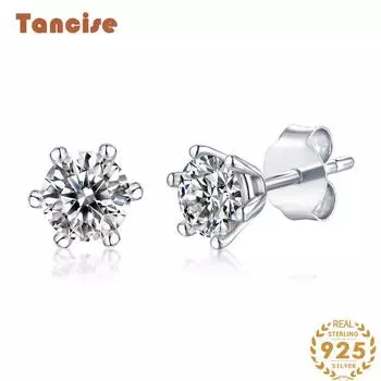Танциз стерлингового серебра 925 пробы муассанит циркон серьги серьги-капли для женщин подарки на свадьбу 0.5CT серебряный