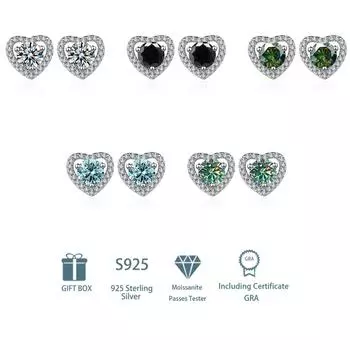 Танциз стерлингового серебра 925 пробы муассанит серьги серьги-капли для женщин подарки на свадьбу 0.5CT and 0.5CT белый