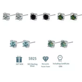 Танциз стерлингового серебра 925 пробы муассанит серьги серьги-капли для женщин подарки на свадьбу 0.5CT and 0.5CT белый