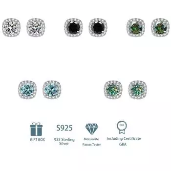 Танциз стерлингового серебра 925 пробы муассанит серьги серьги-капли для женщин подарки на свадьбу 0.5CT and 0.5CT белый