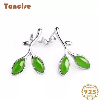Танциз стерлингового серебра 925 пробы нефритовый циркон серьги серьги-капли для женщин подарки на свадьбу