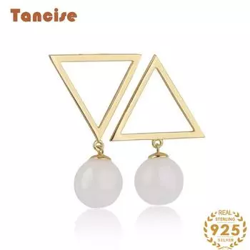 Танциз стерлингового серебра 925 пробы нефритовый циркон серьги серьги-капли для женщин подарки на свадьбу