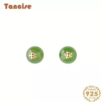 Танциз стерлингового серебра 925 пробы нефритовый циркон серьги серьги-капли для женщин подарки на свадьбу