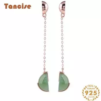 Танциз стерлингового серебра 925 пробы нефритовый циркон серьги серьги-капли для женщин подарки на свадьбу
