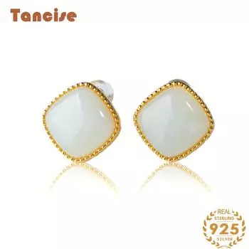 Танциз стерлингового серебра 925 пробы нефритовый циркон серьги серьги-капли для женщин подарки на свадьбу