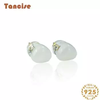 Танциз стерлингового серебра 925 пробы нефритовый циркон серьги серьги-капли для женщин подарки на свадьбу