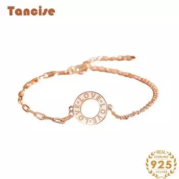 Танциз Стерлингового Серебра 925 пробы с Цирконом Браслет Ювелирные Изделия Геометрический Бисер Цепи Браслеты Мода Изящный Свадебный Подарок для Подруги Женщины серебряный