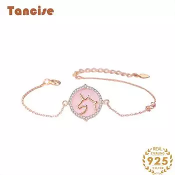 Танциз Стерлингового Серебра 925 пробы с Цирконом Браслет Ювелирные Изделия Геометрический Бисер Цепи Браслеты Мода Изящный Свадебный Подарок для Подруги Женщины серебряный