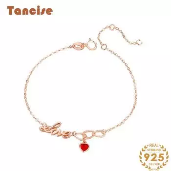 Танциз Стерлингового Серебра 925 пробы с Цирконом Браслет Ювелирные Изделия Геометрический Бисер Цепи Браслеты Мода Изящный Свадебный Подарок для Подруги Женщины серебряный