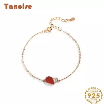 Танциз Стерлингового Серебра 925 пробы с Цирконом Браслет Ювелирные Изделия Геометрический Бисер Цепи Браслеты Мода Изящный Свадебный Подарок для Подруги Женщины серебряный