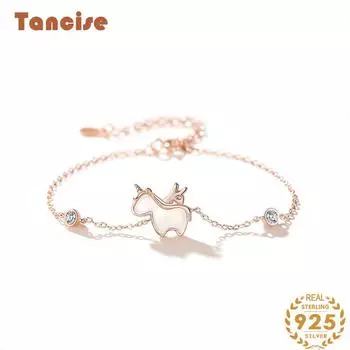 Танциз Стерлингового Серебра 925 пробы с Цирконом Браслет Ювелирные Изделия Геометрический Бисер Цепи Браслеты Мода Изящный Свадебный Подарок для Подруги Женщины серебряный