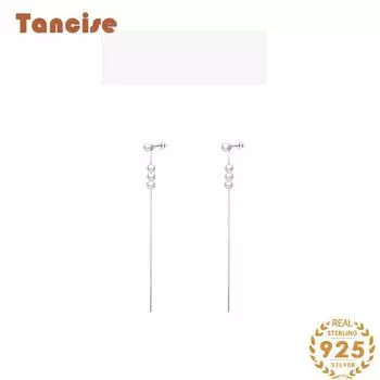 Танциз стерлингового серебра 925 пробы синтетический жемчуг серьги серьги-капли для женщин подарки на свадьбу серебряный