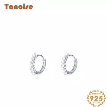 Танциз стерлингового серебра 925 пробы синтетический жемчуг серьги серьги-капли для женщин подарки на свадьбу серебряный