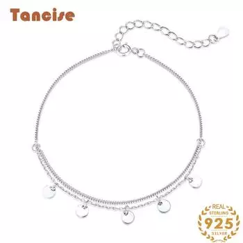 Танциз женский циркон стерлингового серебра 925 пробы ювелирные изделия геометрический браслет из бисера-цепочки модный тонкий свадебный подарок для подруги серебряный