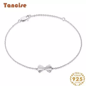 Танциз женский циркон стерлингового серебра 925 пробы ювелирные изделия геометрический браслет из бисера-цепочки модный тонкий свадебный подарок для подруги серебряный