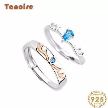 Танцизное классическое кольцо из стерлингового серебра 925 пробы с цирконом, женские ювелирные изделия, свадебное обещание, подарок для вечеринки WOMEN белый