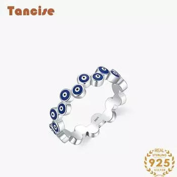 Танцизное классическое кольцо из стерлингового серебра 925 пробы, женские ювелирные изделия, свадебное обещание, подарок для вечеринки 5 синий