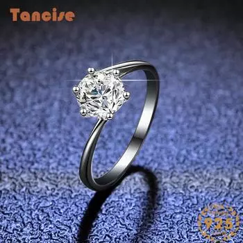 Танцизное классическое кольцо из стерлингового серебра 925 пробы с муассанитом, женские ювелирные изделия, свадебное обещание, подарок для вечеринки 10 серебряный
