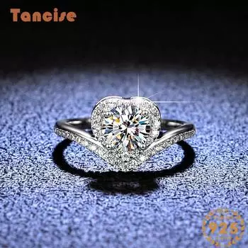 Танцизное классическое кольцо из стерлингового серебра 925 пробы с муассанитом, женские ювелирные изделия, свадебное обещание, подарок для вечеринки 10 серебряный