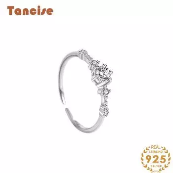 Танцизное классическое кольцо из стерлингового серебра 925 пробы с цирконом, женские ювелирные изделия, свадебное обещание, подарок для вечеринки серебряный