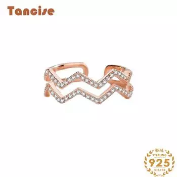 Танцизное классическое кольцо из стерлингового серебра 925 пробы с цирконом, женские ювелирные изделия, свадебное обещание, подарок для вечеринки розового золота