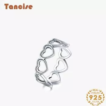 Танцизное классическое кольцо из стерлингового серебра 925 пробы, женские ювелирные изделия, свадебное обещание, подарок для вечеринки 5 серебряный