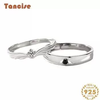 Танцизное классическое кольцо из стерлингового серебра 925 пробы с цирконом, женские ювелирные изделия, свадебное обещание, подарок для вечеринки MEN серебряный