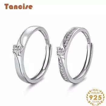 Танцизное классическое кольцо из стерлингового серебра 925 пробы с цирконом для влюбленных, женские ювелирные изделия, свадебное обещание, подарок для вечеринки серебряный