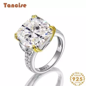 Танцизное классическое кольцо из стерлингового серебра 925 пробы с цирконом, женские ювелирные изделия, свадебное обещание, подарок для вечеринки 5 жёлтый