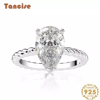 Танцизное классическое кольцо из стерлингового серебра 925 пробы с цирконом, женские ювелирные изделия, свадебное обещание, подарок для вечеринки 5 белый