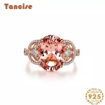 Танцизное классическое кольцо из стерлингового серебра 925 пробы с цирконом, женские ювелирные изделия, свадебное обещание, подарок для вечеринки 5 розовый