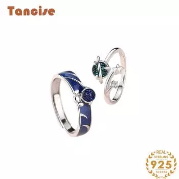 Танцизное классическое кольцо из стерлингового серебра 925 пробы с цирконом, женские ювелирные изделия, свадебное обещание, подарок для вечеринки WOMEN серебряный