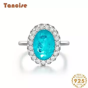 Танцизное классическое кольцо из стерлингового серебра 925 пробы 10*14 с цирконом, женские ювелирные изделия, свадебный подарок, вечеринка 5