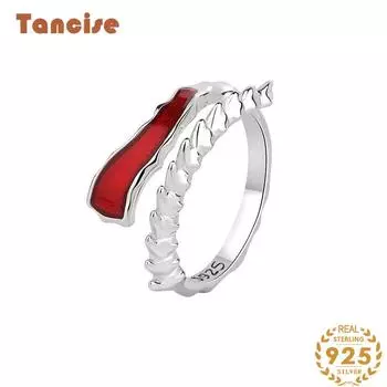 Танцизное классическое кольцо из стерлингового серебра 925 пробы, женские ювелирные изделия, свадебное обещание, подарок для вечеринки красный