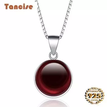 Танцизное модное ожерелье из стерлингового серебра 925 пробы с подвеской круглой формы для женщин, подарок на свадьбу, ювелирные изделия