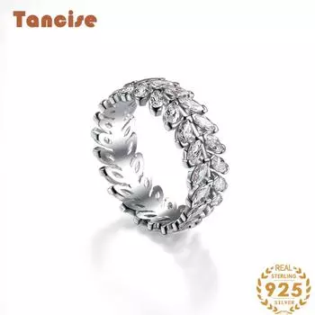 Танцизное женское классическое кольцо из стерлингового серебра 925 пробы с цирконом, женские ювелирные изделия, свадебное обещание, подарок для вечеринки 5 серебряный