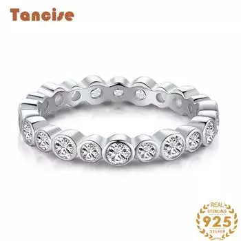 Танцизное женское классическое кольцо из стерлингового серебра 925 пробы с цирконом, женские ювелирные изделия, свадебное обещание, подарок для вечеринки 5 серебряный