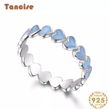 Танцизное женское классическое кольцо из стерлингового серебра 925 пробы с цирконом, женские ювелирные изделия, свадебное обещание, подарок для вечеринки 6 розовый