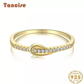 Танцизное женское классическое кольцо из стерлингового серебра 925 пробы с цирконом, женские ювелирные изделия, свадебное обещание, подарок для вечеринки 6 серебряный