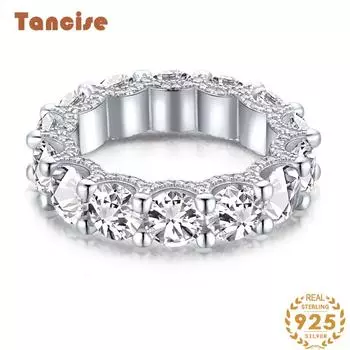 Танцизное женское классическое кольцо из стерлингового серебра 925 пробы с цирконом, женские ювелирные изделия, свадебное обещание, подарок для вечеринки 5 серебряный