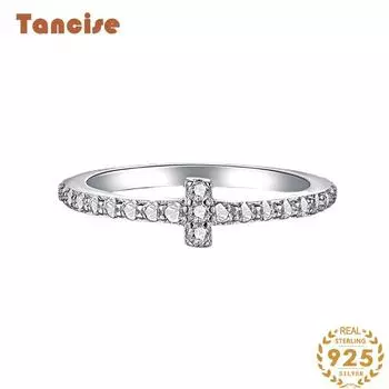 Танцизное женское классическое кольцо из стерлингового серебра 925 пробы с цирконом, женские ювелирные изделия, свадебное обещание, подарок для вечеринки 5 серебряный